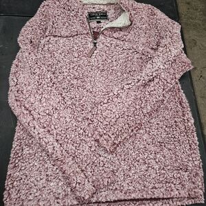 True Grit Pink Sherpa Pullover Jacket Size Large